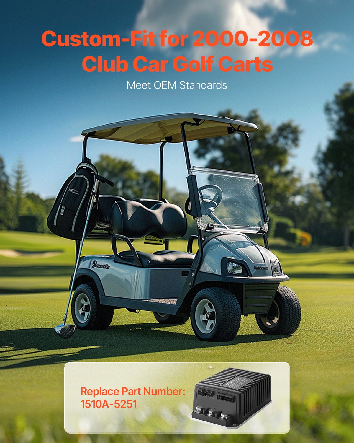 VEVOR Golf Cart Controller 48V 250A Speed Controller for Club Car 1510A-5251