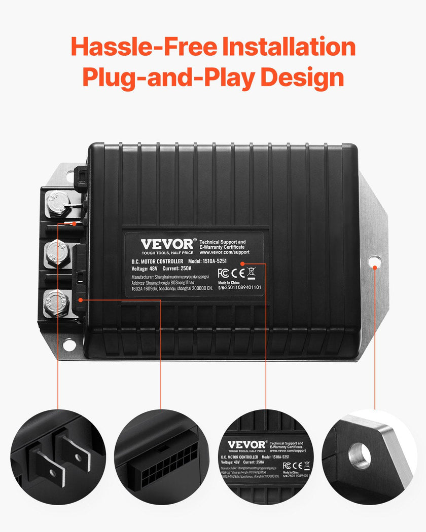 VEVOR Golf Cart Controller 48V 250A Speed Controller for Club Car 1510A-5251