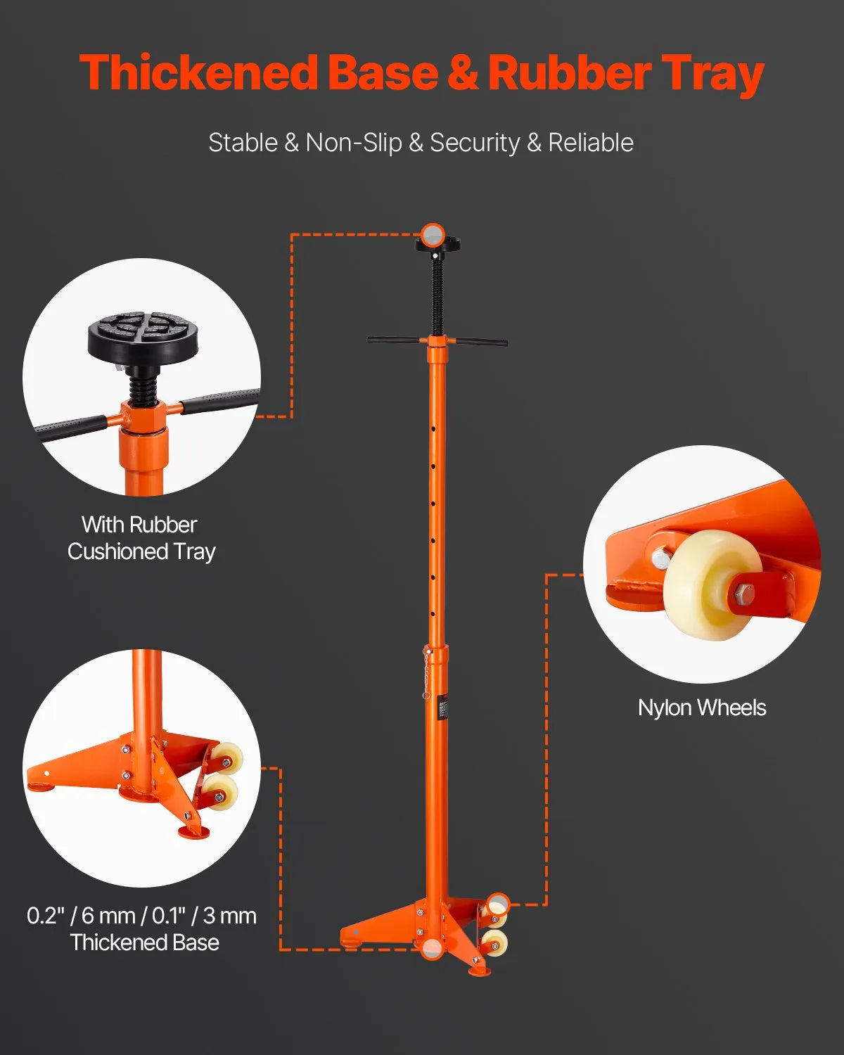 VEVOR Underhoist Support Stand 3/4Ton Capacity Under Hoist Jack Stand Two Wheels