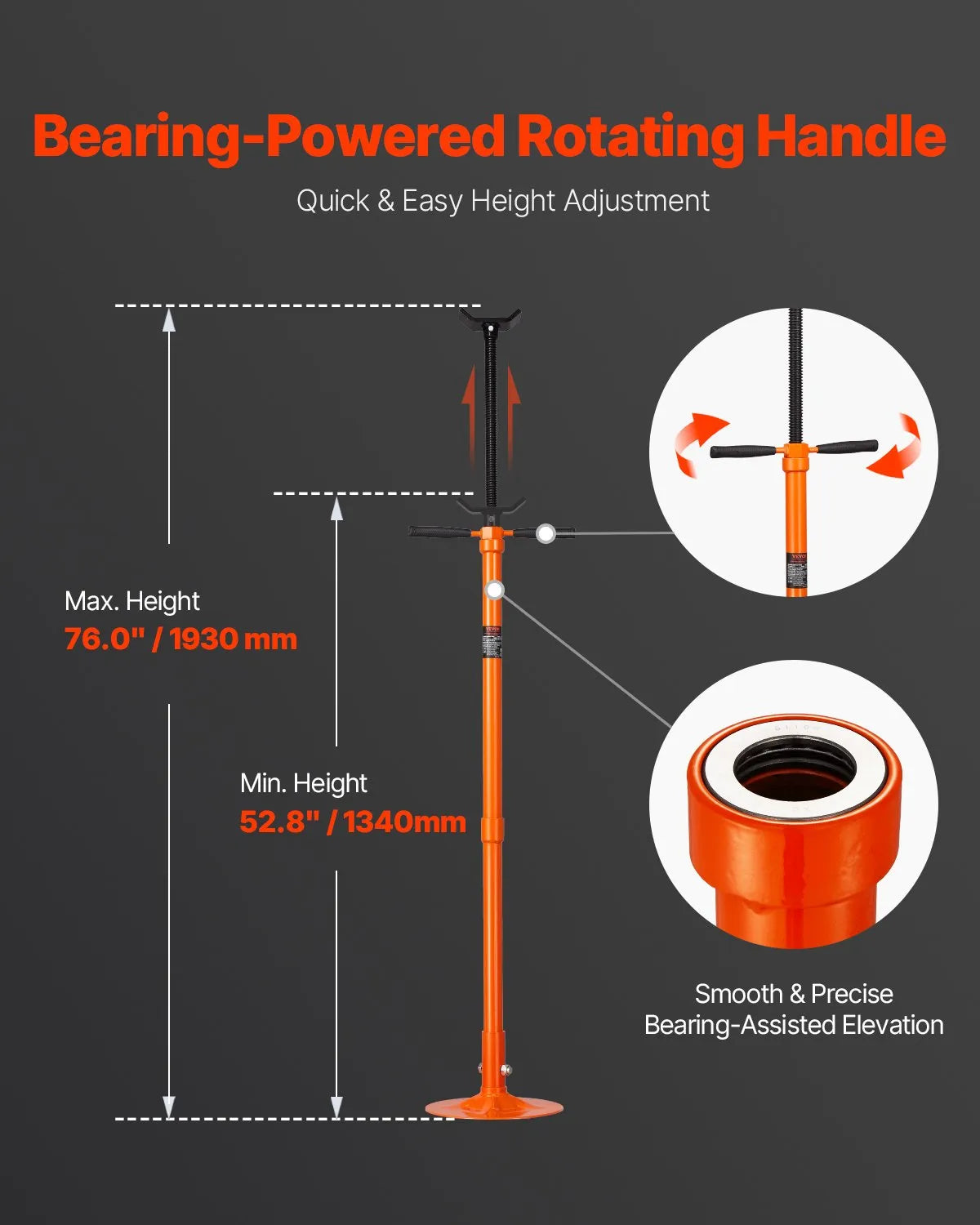 VEVOR Underhoist Support Stand 3/4Ton Capacity Under Hoist Jack Stand Round Base