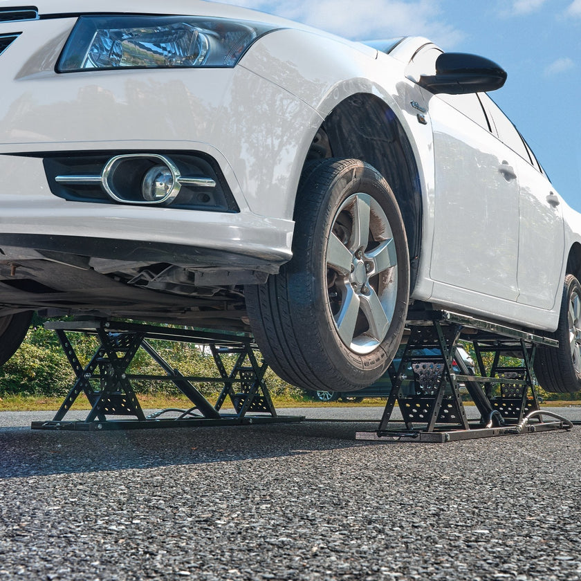 VEVOR Car Lift, 7,000 LBS Capacity Portable Car Lift, with Extended-Length Plates, 26.8