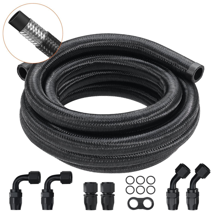 VEVOR 10AN Fuel Line Kit, 10 FT Fuel Hose Kit, 0.55