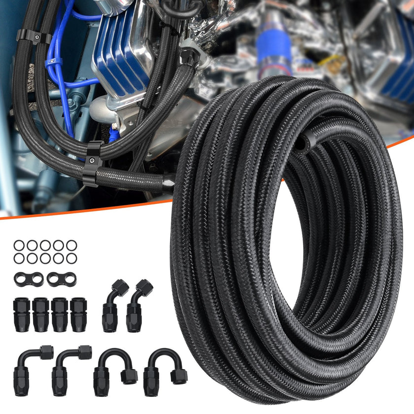 VEVOR 6AN Fuel Line Kit, 20 FT Fuel Hose Kit, 0.34