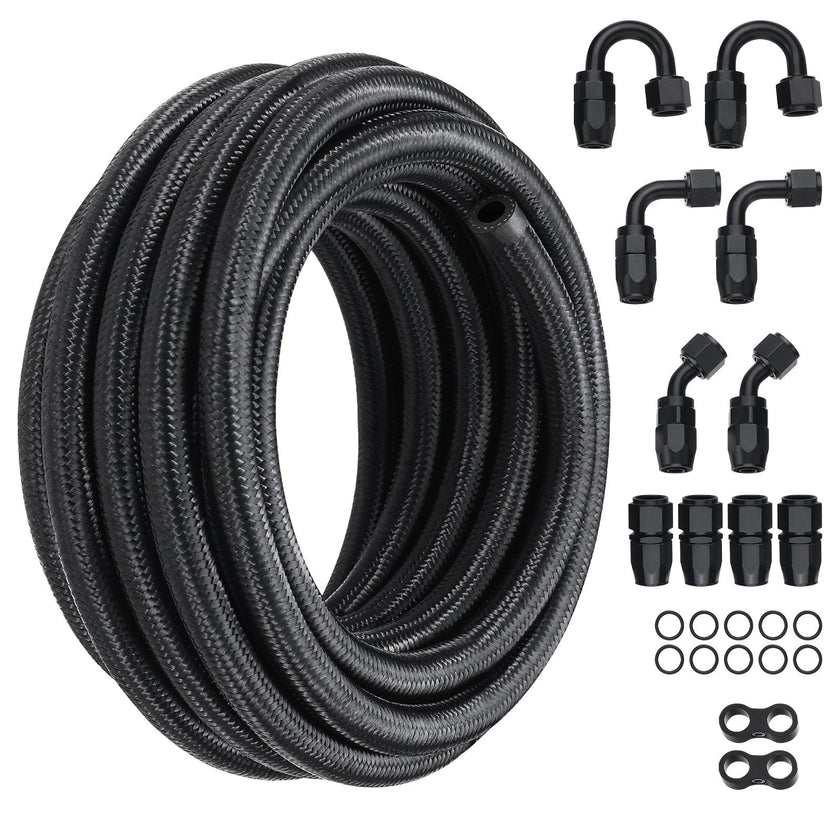 VEVOR 6AN Fuel Line Kit, 20 FT Fuel Hose Kit, 0.34
