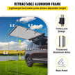 VEVOR Car Awning, 6.5'x6.5' Vehicle Awning, Pull-Out Retractable Awning Rooftop, Waterproof UV50+ Car Side Awning, Telescoping Poles Trailer Tent Shade w/Carry Bag for SUV Outdoor Camping Travel, Grey