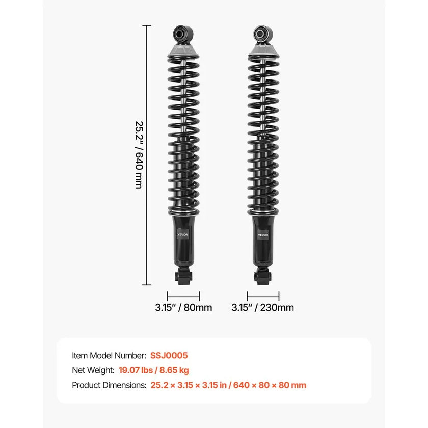 VEVOR Rear Shock Absorber Strut Assembly 2Pcs 2000-2006 Chevrolet Suburban 1500