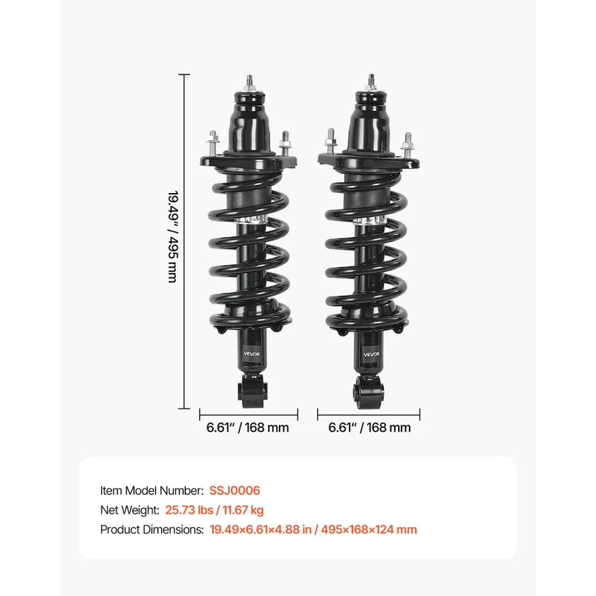 VEVOR Rear Shock Absorber Strut Assembly 2Pcs Fit 2007-2009 Honda CR-V Models