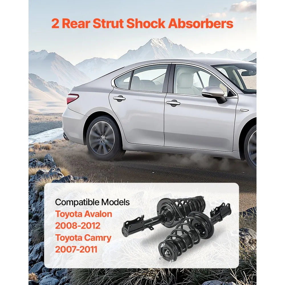 VEVOR Rear Shock Absorber, Toyota Camry 2007-2011 Strut Assembly, Rear Suspension Replacement, Durable Rear Shocks, Direct Fit Shock Absorbers, Core Vehicle Struts, Toyota Camry Suspension Parts