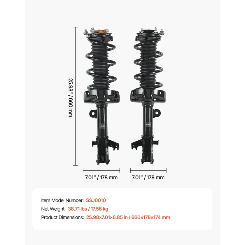 VEVOR Front Shock Absorber Strut Assembly 2Pcs Fit 2007-2014 Honda CR-V