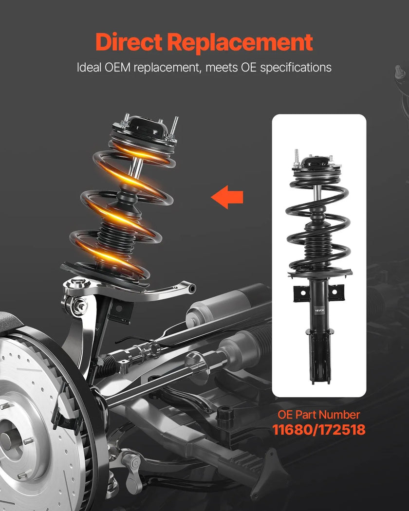 VEVOR Front Shock Absorber Strut Assembly 2Pcs Fit 2007-2012 GMC Acadia