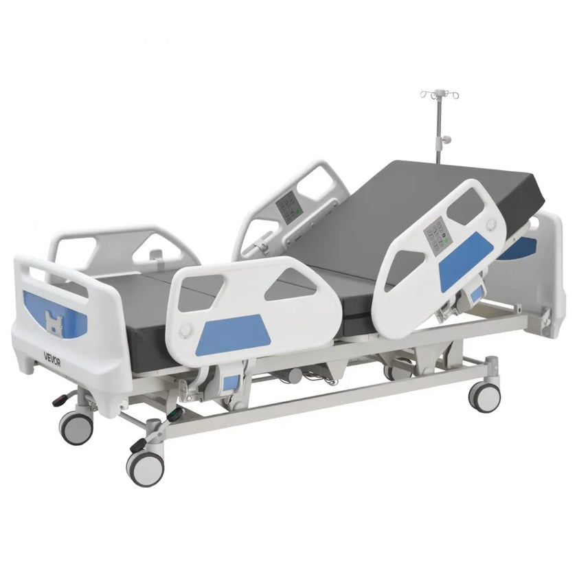 Premium 5-Function Full Electric Hospital Bed with Cardiac Chair, CPR, Trendelenburg Positioning & High-Density Mattress, 550 lb Capacity