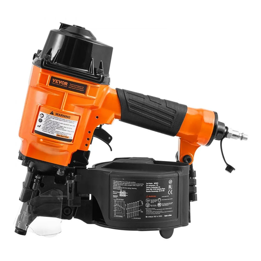 VEVOR MCN55 Coil Siding Nailer 1 inch to 2-1/4-inch 15 Degree Pneumatic Nail Gun