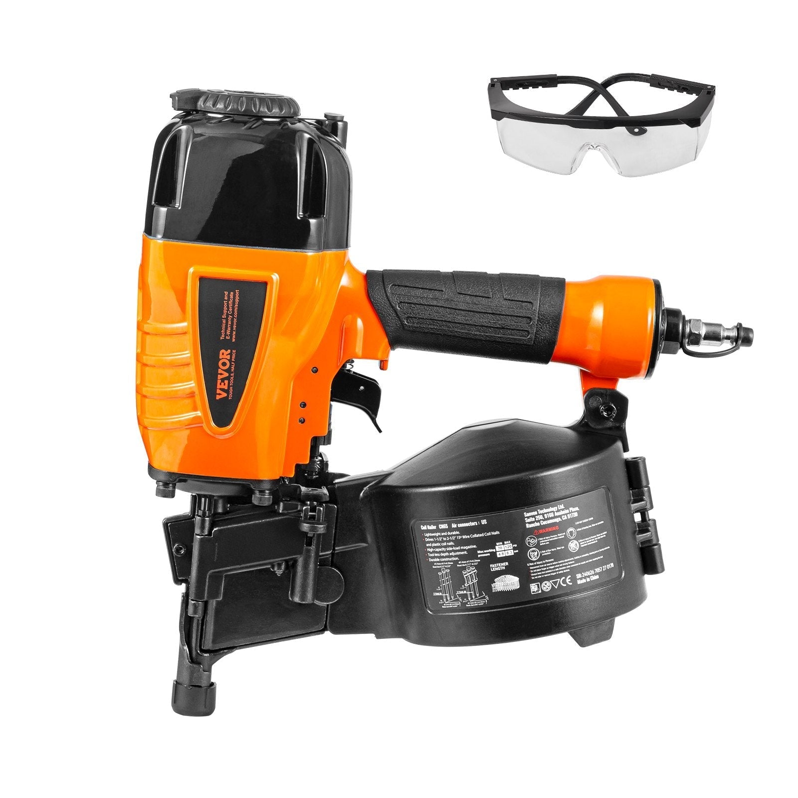 VEVOR CN65 Coil Siding Nailer 1-1/4