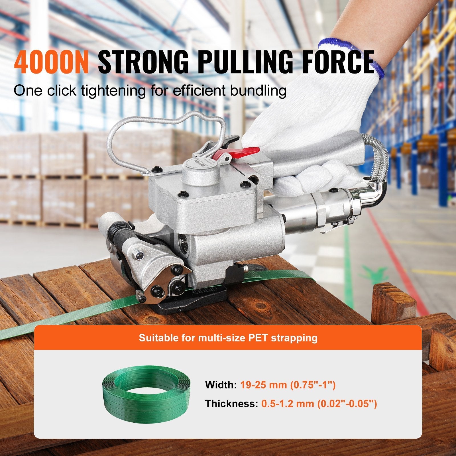 VEVOR Pneumatic Strapping Tool Hand Held Strapping Machine for 3/4