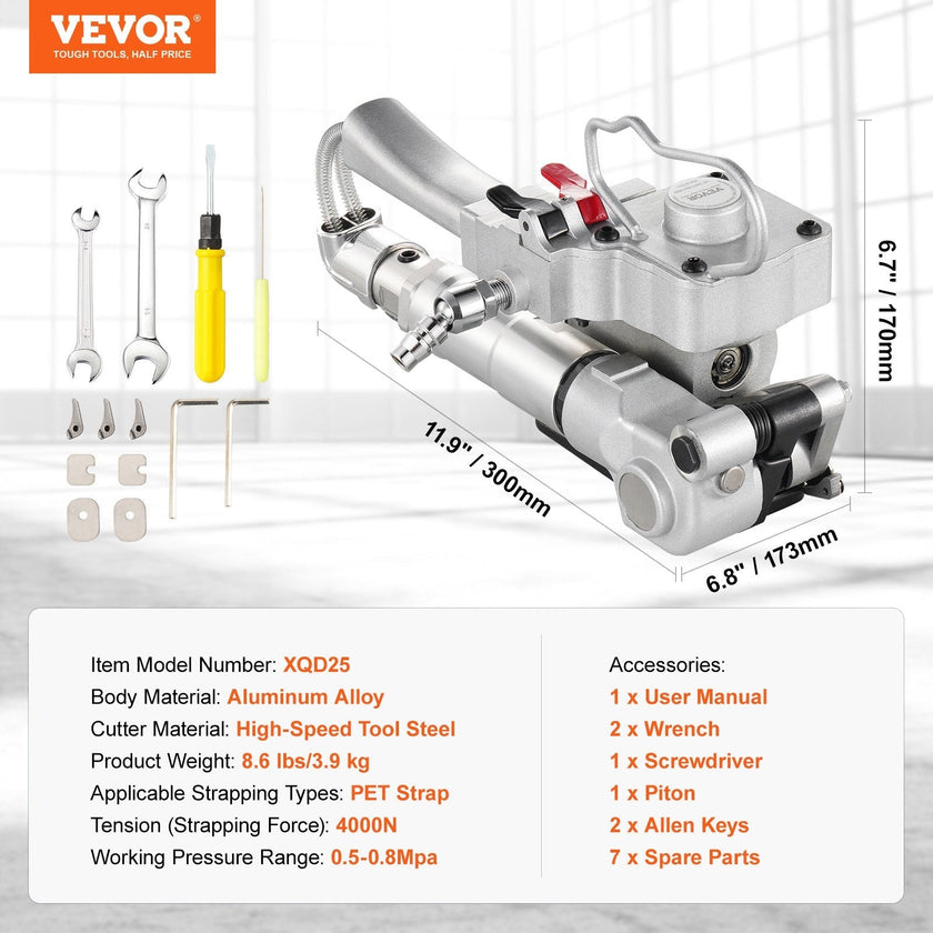 VEVOR Pneumatic Strapping Tool Hand Held Strapping Machine for 3/4
