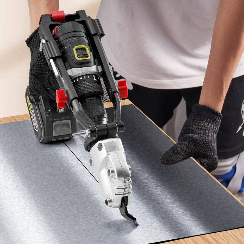 VEVOR Metal Cutter Drill Attachment, Metal Shears Attachment with 360 Degree Pivoting Head, for Cutting Max. 21 GA Stainless Steel, 18 GA Galvanized Steel, and 14 GA Aluminum Metal Sheets