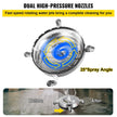 VEVOR Pressure Washer Surface Cleaner, 24'', Max. 4000 PSI Pressure by 2 Nozzles for Cleaning Driveways, Sidewalks, Stainless Steel Frame w/ Rotating Dual Handle, Wheels, Fit for 3/8'' Quick Connector
