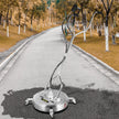 VEVOR Pressure Washer Surface Cleaner, 24'', Max. 4000 PSI Pressure by 2 Nozzles for Cleaning Driveways, Sidewalks, Stainless Steel Frame w/ Rotating Dual Handle, Wheels, Fit for 3/8'' Quick Connector