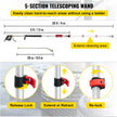 VEVOR Telescoping Pressure Washer Wand, 20 ft 5-Section Length Adjustable, Max. 4000 PSI Pressure, Fit for 3/8'' Quick Connection w/ Extension Wand, 5 Spray Nozzles, Belt, for Roof, Fence, Gutter
