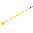 Deck Wrecker Pry Bar 4-Tine, Deck Wrecking Bar with 56-Inch Long Handle, Demolition Bar, 2-Inch Spacing between Tines, Deck Pry Bar with Nail Puller, Deck Wrecker Tool Heavy-Duty Steel, Yellow