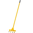 Deck Wrecker Pry Bar 4-Tine, Deck Wrecking Bar with 56-Inch Long Handle, Demolition Bar, 2-Inch Spacing between Tines, Deck Pry Bar with Nail Puller, Deck Wrecker Tool Heavy-Duty Steel, Yellow