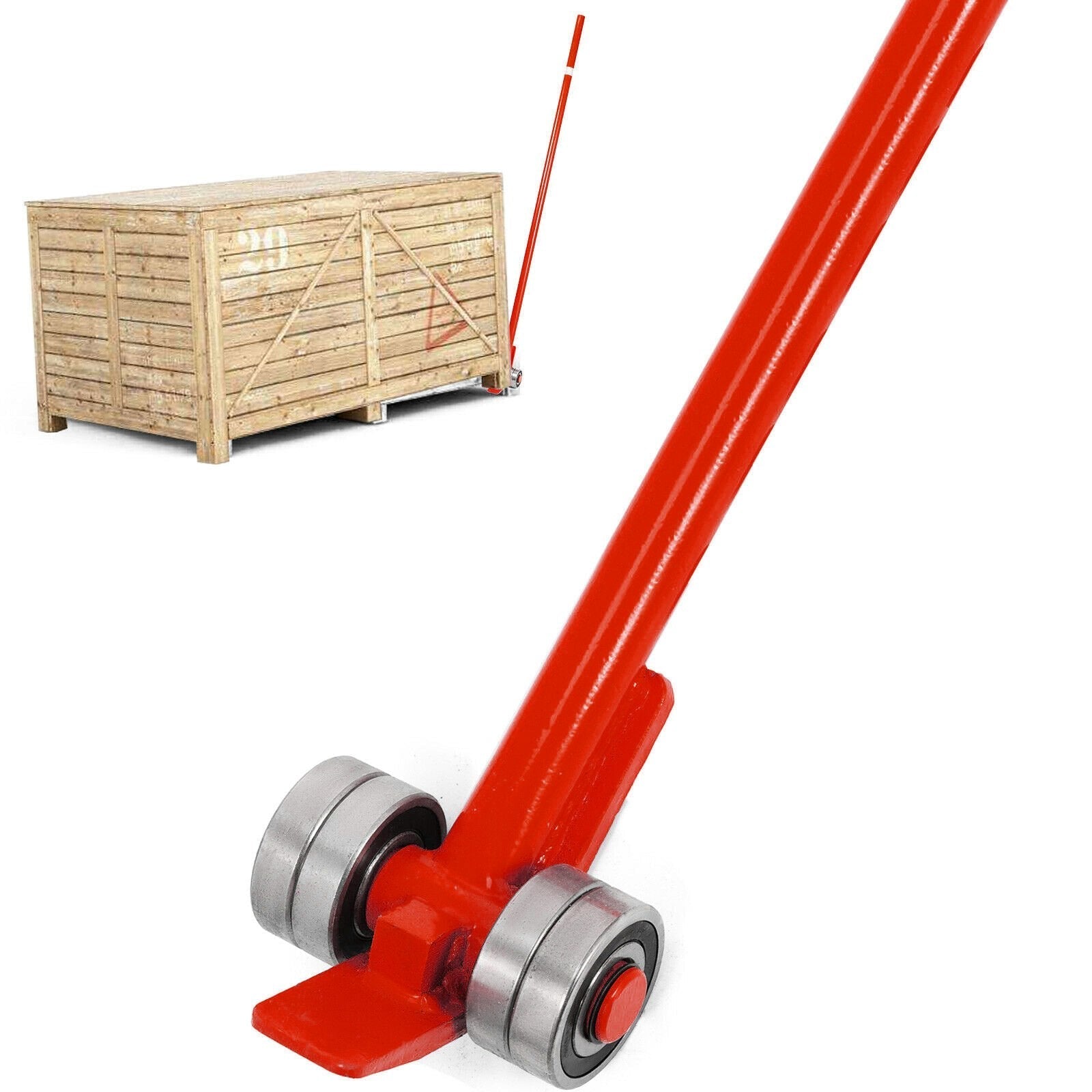 3t Pry Lever Bar 6600lbs Capacity Steel Pry Lever Bar W/wheels 5' Length Handle
