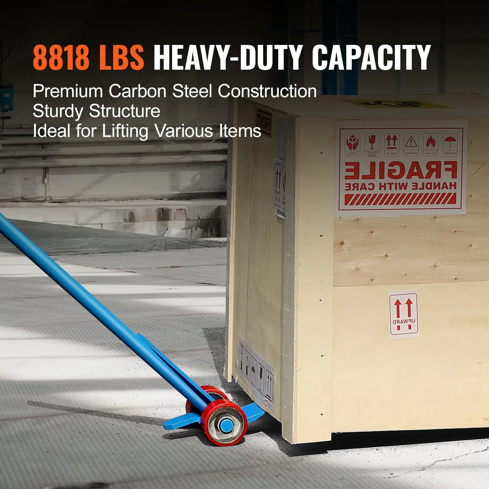 VEVOR Pallet Buster, 60-Inch Handle, 8818 lbs Weight Capacity, Q235 Carbon Steel, Heavy Duty Deck Wrecker Demolition Wood Pallet Tool Breaker Pry Bar Puller for Efficient and Effortless Board Removal