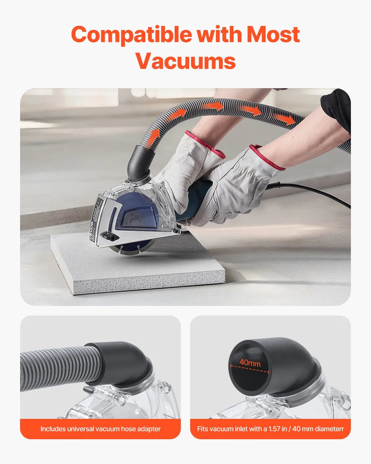 VEVOR Cutting Dust Shroud for Angle Grinders 4-5 in with 5 in Grinding Wheel