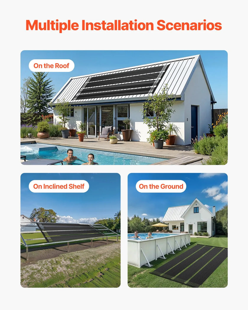VEVOR Solar Pool Heater 2.75 x 20 Foot Aboveground Pool Heating System( 2 Panels)