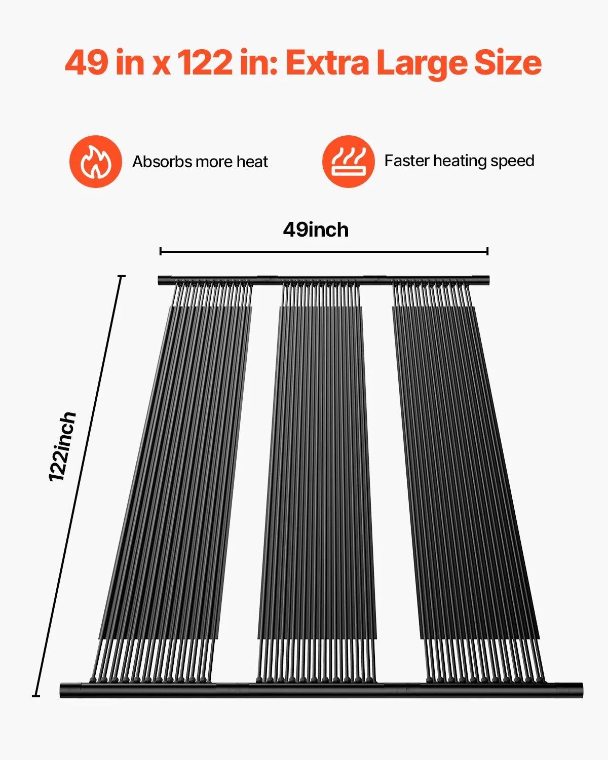 VEVOR Solar Pool Heater 4 x 10 Foot Aboveground Pool Heating System( 4 Panels)
