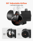 VEVOR 3-Inch Diesel Heater Duct Connector, Y Branch Air Vent Duct with Dual 90° Adjustable Valves, 3-Way Black Joint Connector for 2KW, 5KW, 8KW Diesel Heaters