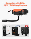 VEVOR Diesel Heater Intake Pipe Kit, 0.98 Inch Car Air Parking Heater Ducting Hose, Stretchable & Bendable Air Intake Filter Silencer for 2KW, 5KW, 8KW Diesel Heaters