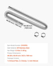 VEVOR Diesel Heater Exhaust Hose, 47.2 inch Stainless Steel Flexible Pipe with 2 Clamps for 2KW/5KW/8KW Diesel Heaters