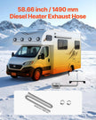 VEVOR Diesel Heater Exhaust Hose, 58.7 inch Stainless Steel Flexible Pipe with 2 Clamps for 2KW/5KW/8KW Diesel Heaters