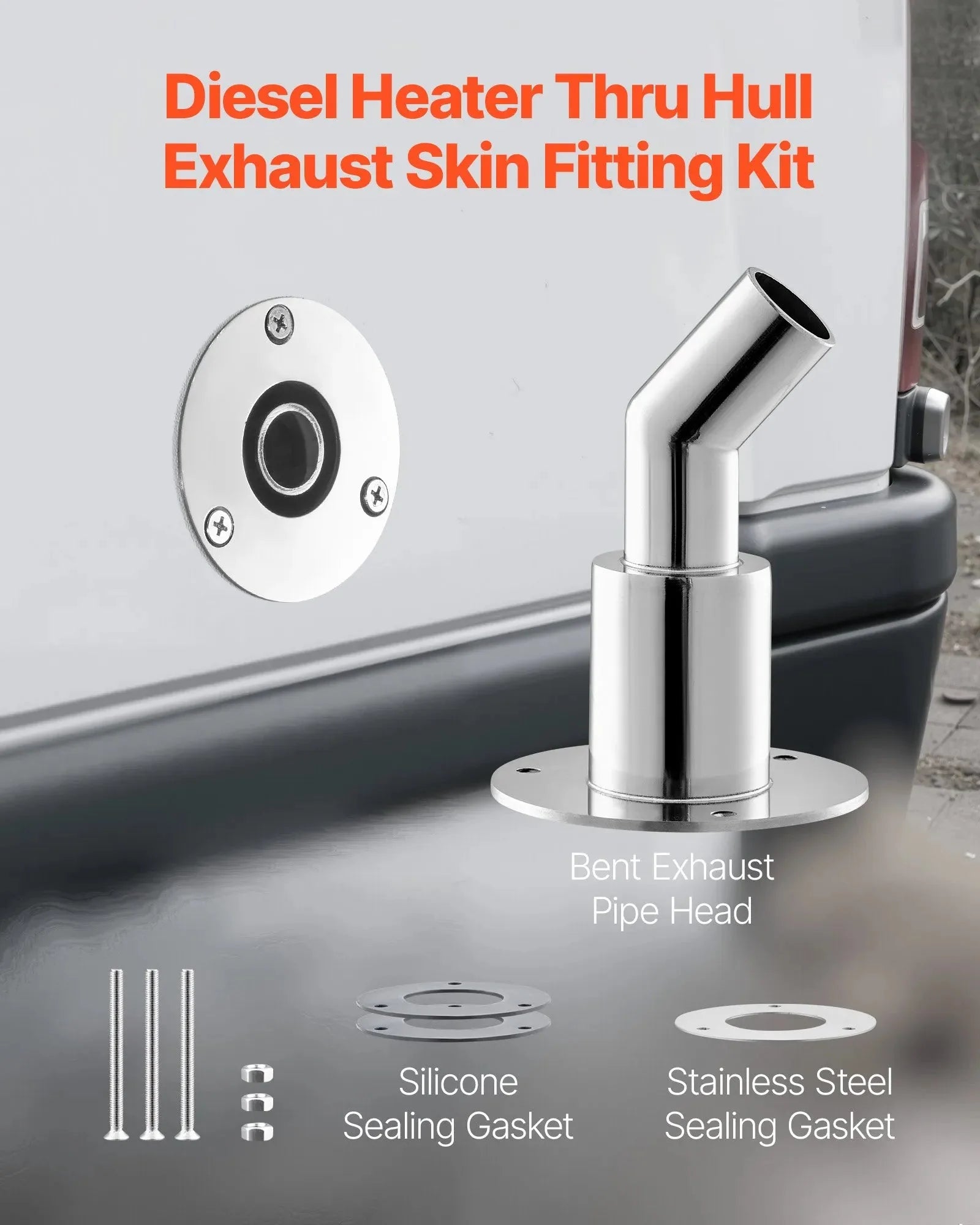 VEVOR Thru Hull Exhaust Skin Fitting – 0.94