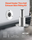 VEVOR Thru Hull Exhaust Skin Fitting – 0.94 Inch Straight Diesel Heater Exhaust Kit with Screws, Nuts & Gasket, 316 Stainless Steel