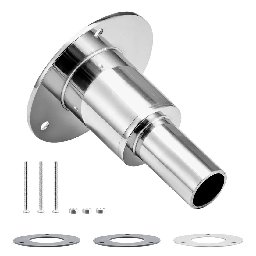 VEVOR Thru Hull Exhaust Skin Fitting – 0.94 Inch Straight Diesel Heater Exhaust Kit with Screws, Nuts & Gasket, 316 Stainless Steel