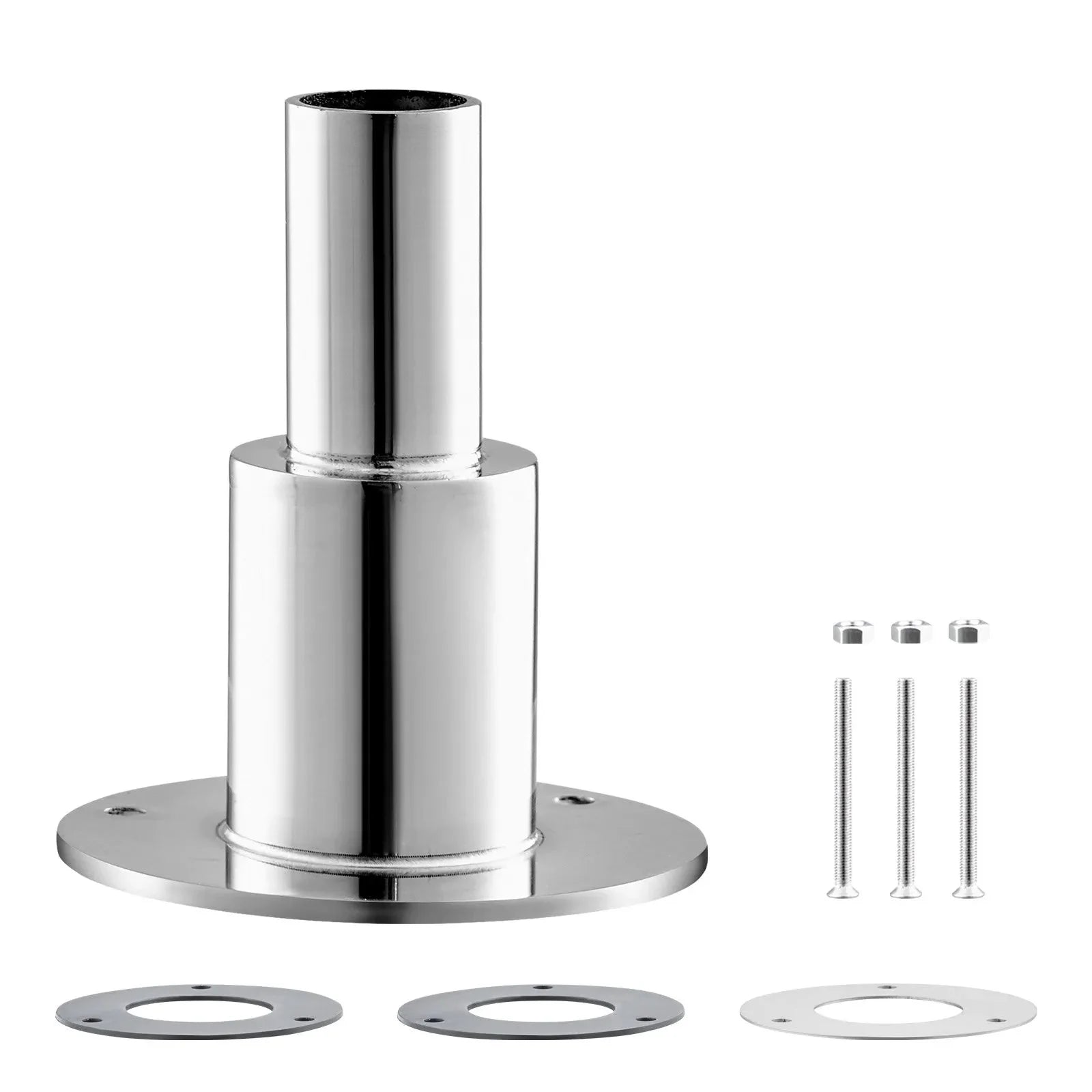 VEVOR Thru Hull Exhaust Skin Fitting – 0.94 Inch Straight Diesel Heater Exhaust Kit with Screws, Nuts & Gasket, 316 Stainless Steel