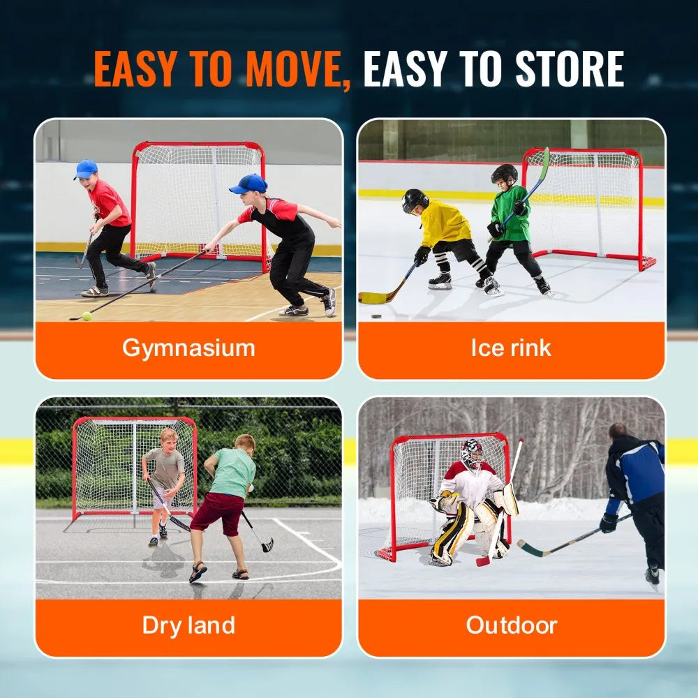 VEVOR Youth Street Hockey Net Indoor Outdoor Steel Hockey Goal for Kids 54