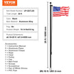 VEVOR 20FT Detachable Flagpole Kit Heavy Duty Aluminum Flag Pole Black