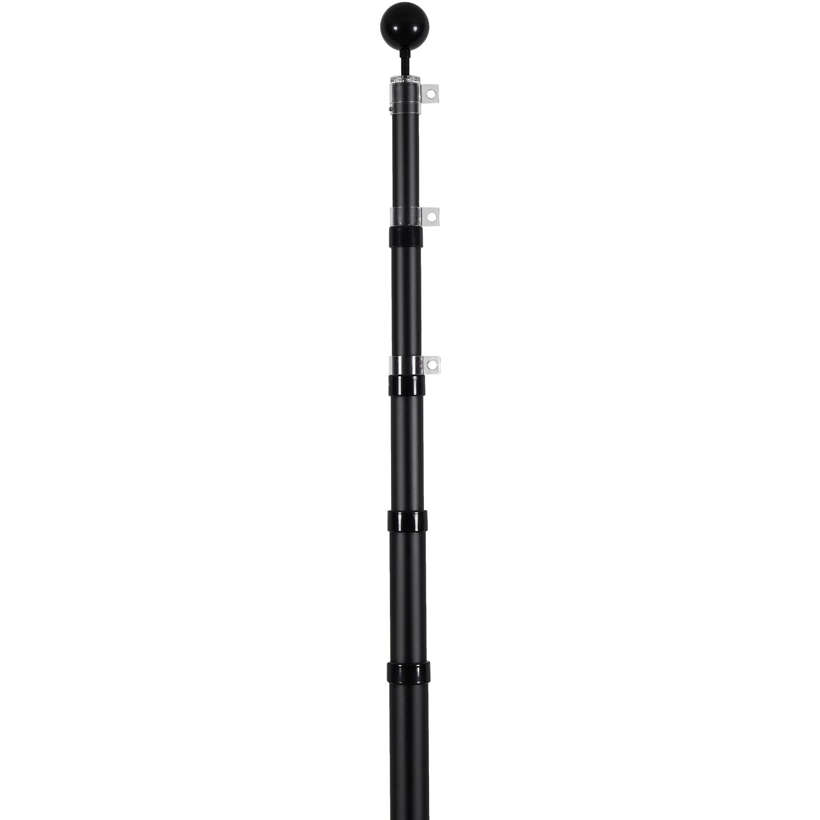 VEVOR 25FT Telescopic Flagpole Kit Heavy Duty Aluminum Flag Pole Black