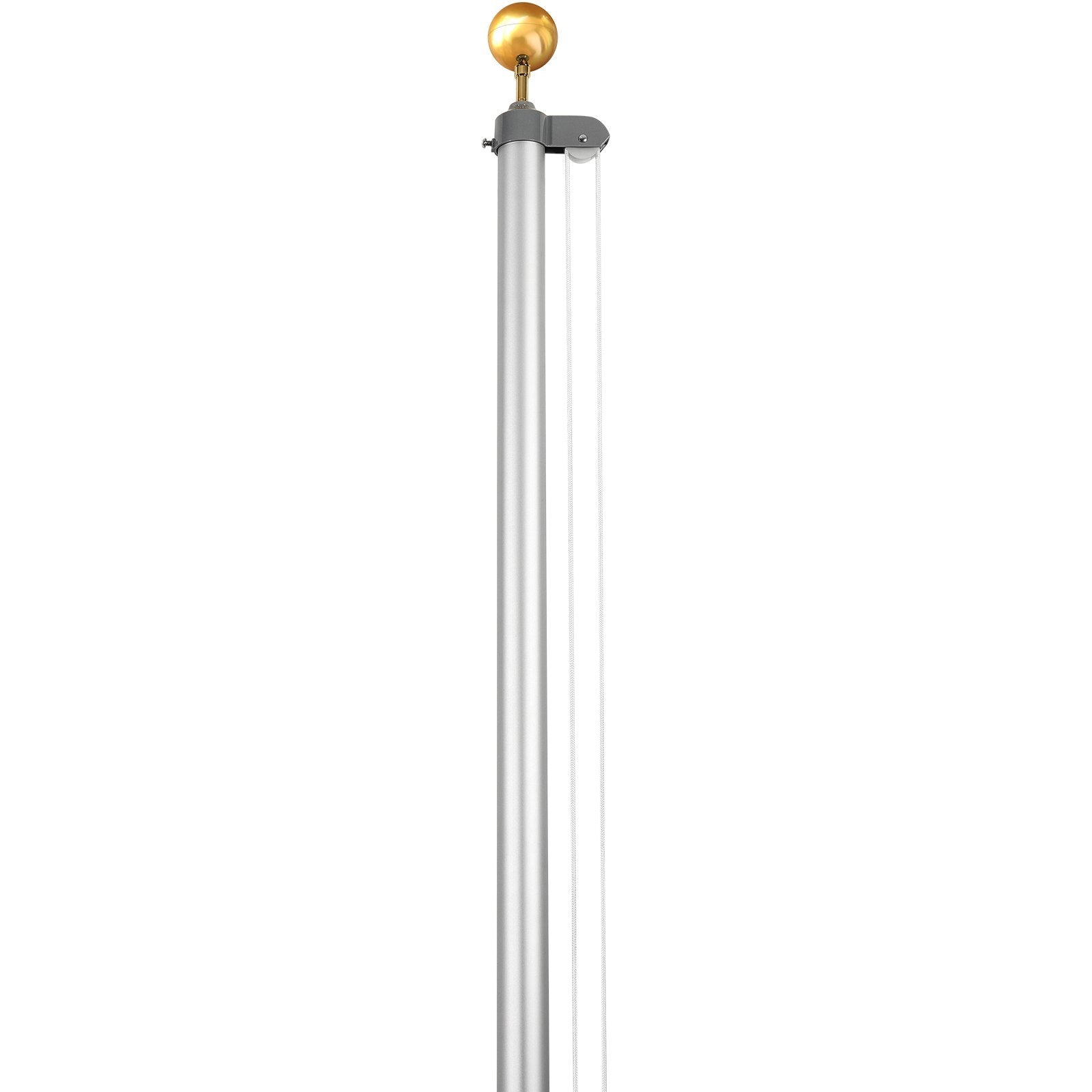 VEVOR 25FT Detachable Flagpole Kit Heavy Duty Aluminum Flag Pole Silver