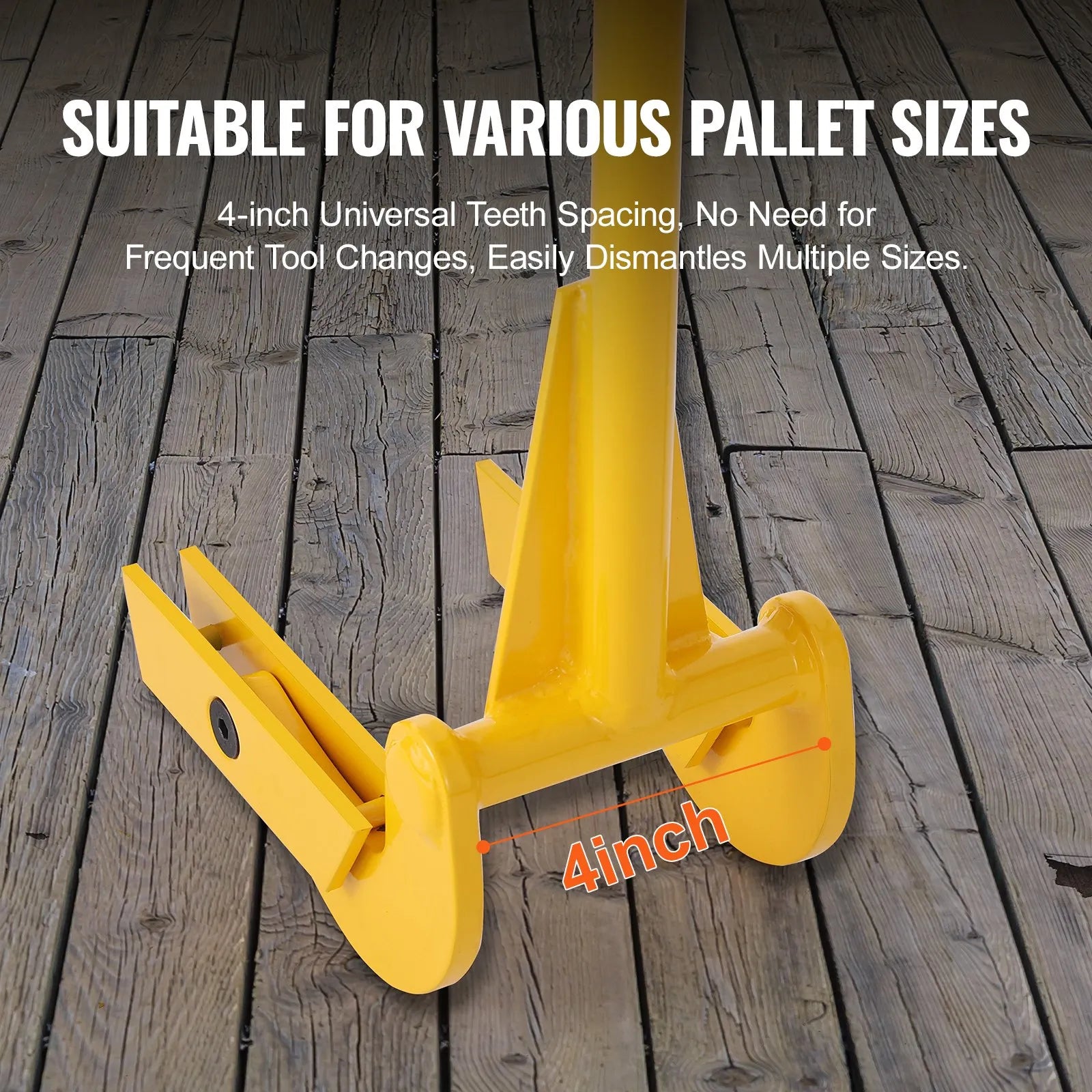 VEVOR Pallet Buster, 41-Inch Handle, 2000 lbs Weight Capacity, Q235 Carbon Steel, Heavy Duty Deck Wrecker Demolition Wood Pallet Tool Breaker Pry Bar Puller for Efficient and Effortless Board Removal