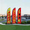 VEVOR Open Flags for Business Advertising Feather Flag Kit Open Look Welcome