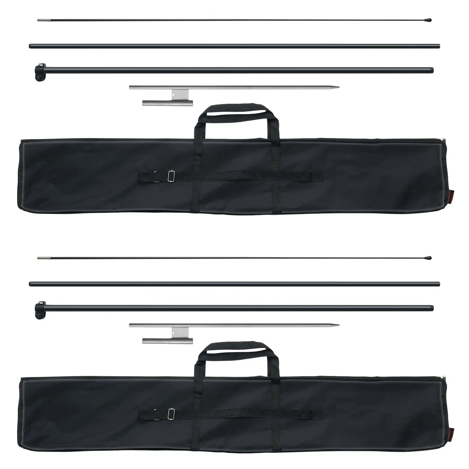 VEVOR Feather Flag Pole Kit 2 Packs Swooper Flag Pole 12.7 ft with Ground Stakes