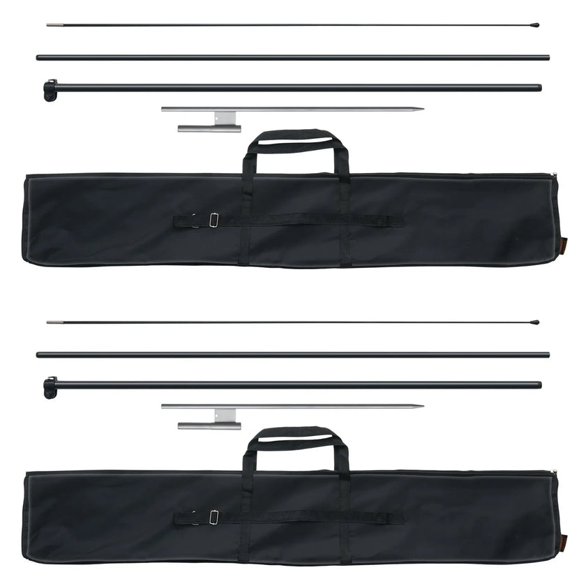 VEVOR Feather Flag Pole Kit 2 Packs Swooper Flag Pole 12.7 ft with Ground Stakes