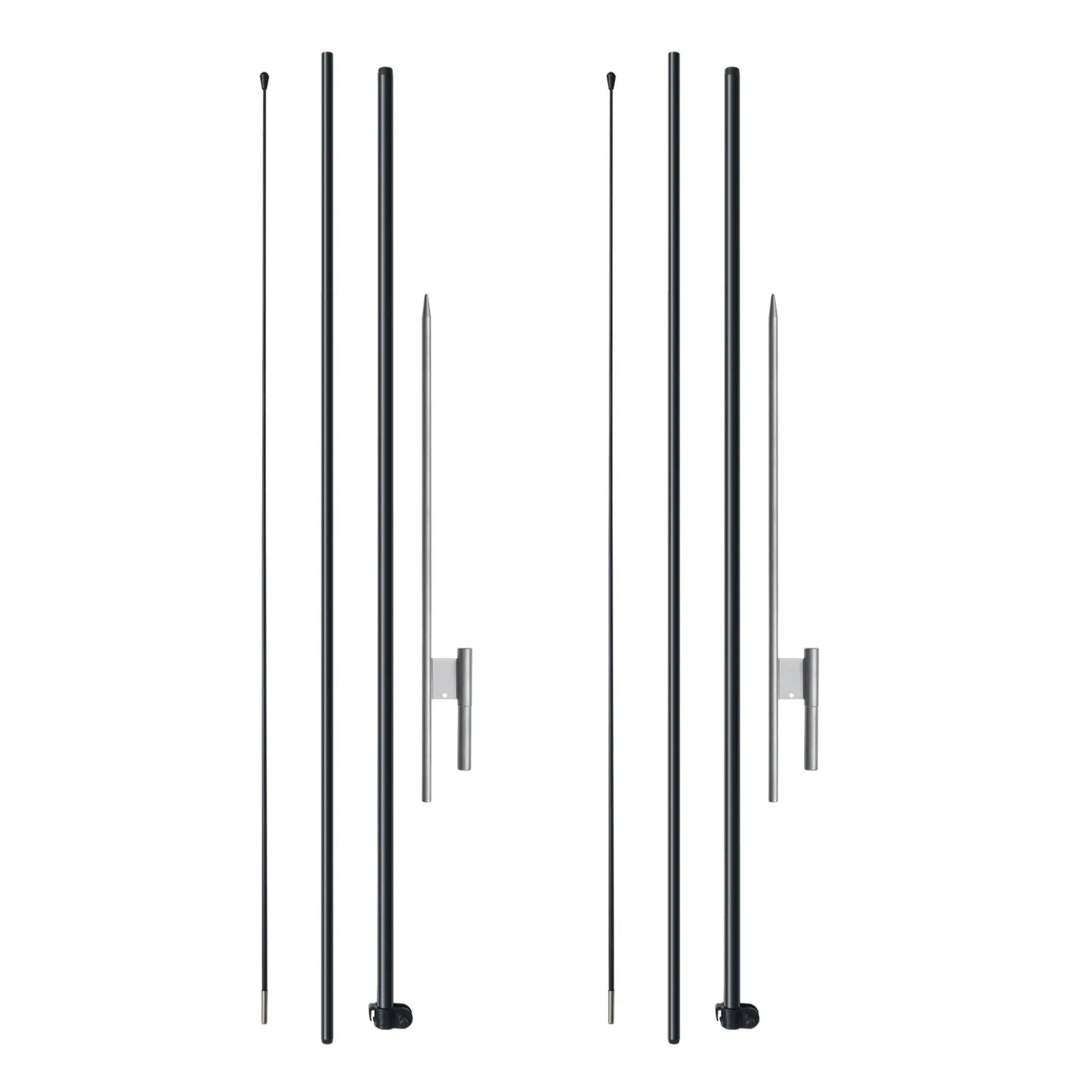 VEVOR Feather Flag Pole Kit 2 Packs Swooper Flag Pole 12.7 ft with Ground Stakes