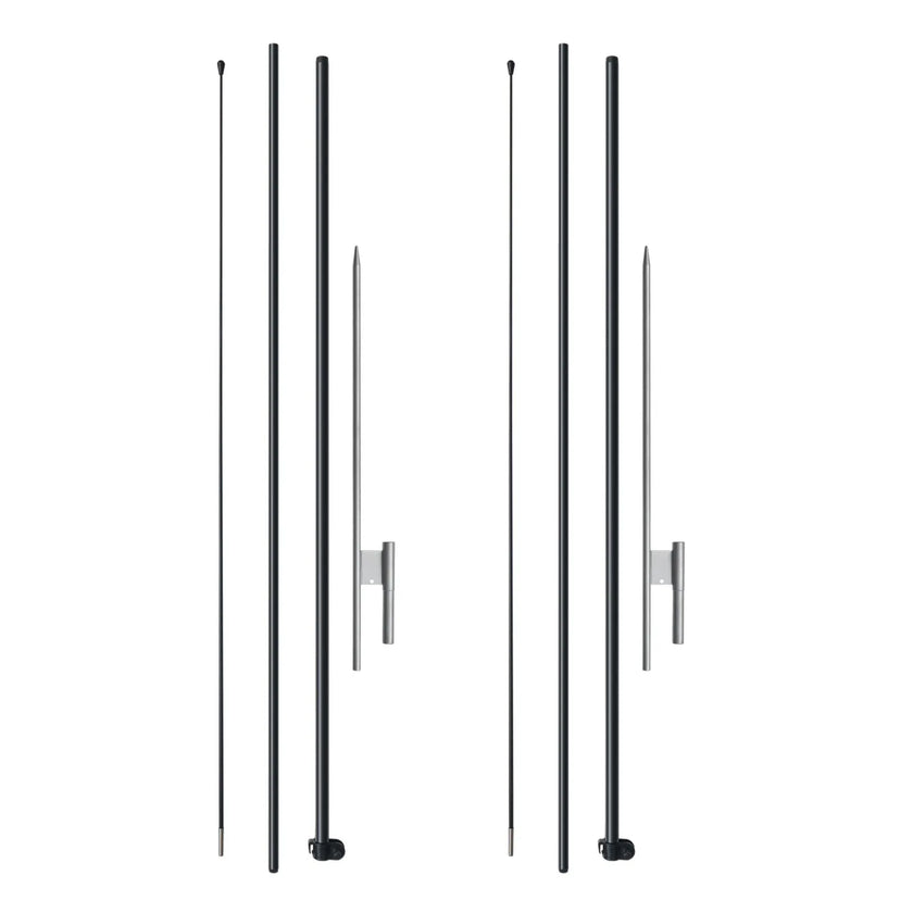 VEVOR Feather Flag Pole Kit 2 Packs Swooper Flag Pole 12.7 ft with Ground Stakes