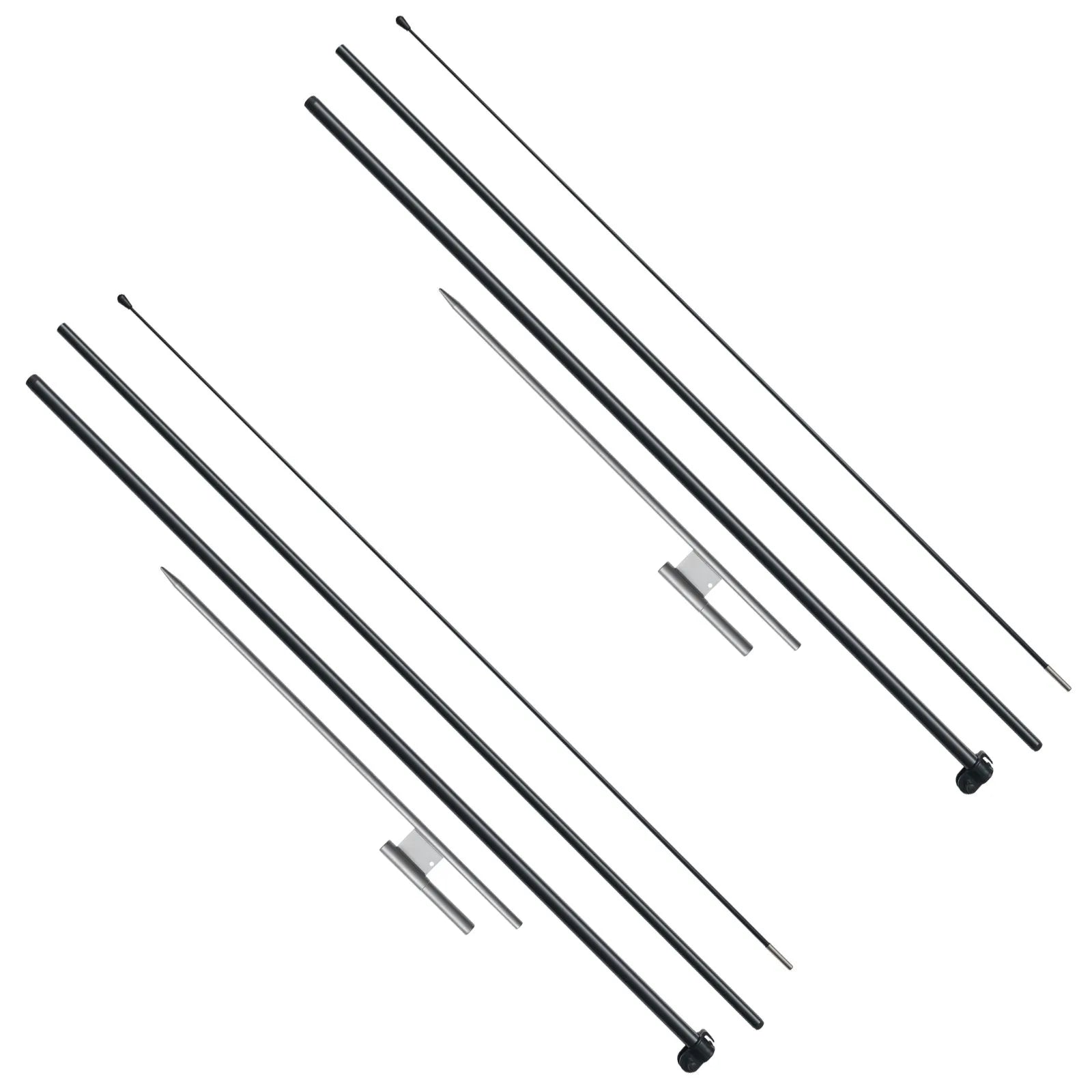 VEVOR Feather Flag Pole Kit 2 Packs Swooper Flag Pole 12.7 ft with Ground Stakes