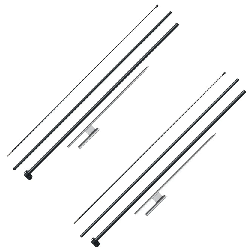 VEVOR Feather Flag Pole Kit 2 Packs Swooper Flag Pole 12.7 ft with Ground Stakes
